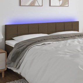 tópszínű szövet LED-es fejtámla 180x5x78/88 cm
