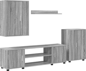 vidaXL TV szekrény garnitúra 4 pcs Szürke Sonoma Faanyag