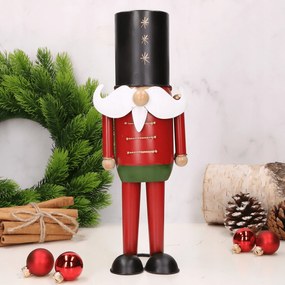 Mikulás fém piros-zöld 11x8x28cm