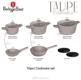 BerlingerHaus 10 részes edénykészlet Taupe Collection BH/8110N