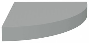 2 db szürke MDF lebegő sarokpolc 25 x 25 x 3,8 cm