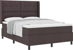 vidaXL Boxrugós ágy matracmal sötétbarna 140 x 190 cm szövet