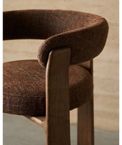 Barna kőrisfa karfás étkezőfotel Granite – Kave Home