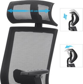 Irodai szék, hálós borítással, ergonomikus számítógépes szék