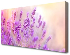 Vászonfotó Lavender Field of Sun Flowers 100x50 cm