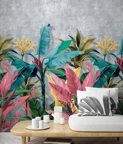 Falfestmény Nagy Színes Vinil Levelek Flizelin