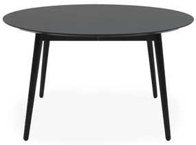 Argona bővíthető étkezőasztal 1 db kiegészítőlappal, fekete, D135 cm