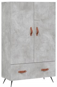 betonszürke szerelt fa magasszekrény 69,5 x 31 x 115 cm