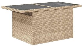 Kerti Kanapé Szett 6 pcs Bézs 100 x 55 x 73 cm Poli rattan
