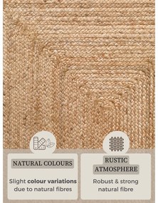 Natúr színű kétoldalas kézi szövésű juta futószőnyeg 80x200 cm Sharmila Natural Brown – Hanse Home