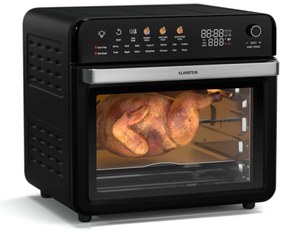 Klarstein AirGlaze Digital forrólevegős fritőz, 2200 W, 19 program, mosogatógépben mosható tartozékokkal együtt