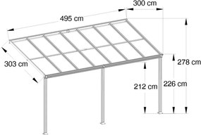 Avenberg Avesta BW8 ALU Pergola - 5 x 3 m