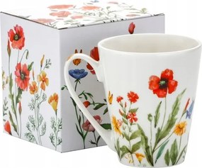 Porcelán bögre 330 ml gyógynövény bögre virágok díszített tökéletes ajándék