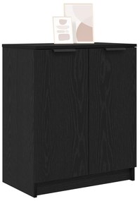 Cipőszekrény Fekete Tölgy 59x35x70 cm Mérnöki Fa