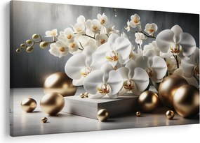 Kép - Orchidea és aranygolyók (90x60 cm)