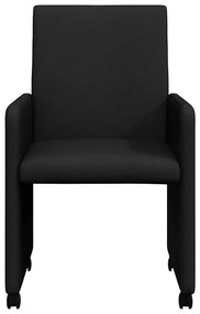 Étkező Székek kerékkel 2 pcs Fekete 57 x 66 x 94 cm szövet