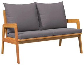 vidaXL Bisztró készlet párnával 2 pcs Olaj Természetes Tömör Akácfa