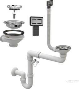 SINK Quality Quality Sink55 gránit mosogató, 680x460x215 mm + króm szifon, bézs, SKQ-SINK.P.1KDO.X