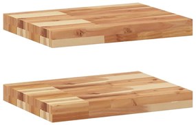 2 db olajbevonatú tömör akácfa függőpolc 40 x 30 x 4 cm