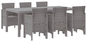 vidaXL Kert étkező szett 7 pcs Világosszürke Polipropilén
