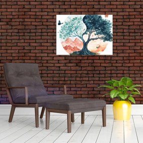 Kép – Akvarellfa tele élettel (70x50 cm)