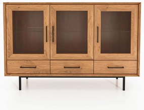 Natúr színű tölgyfa tálalószekrény 144x95 cm Abies – The Beds