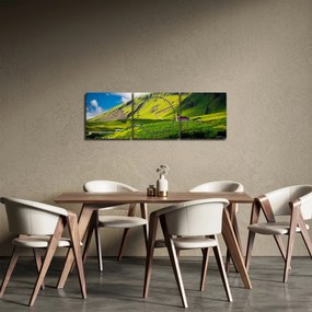 Hegyvidék képe (órával) (90x30 cm)