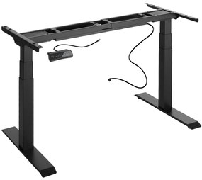 tectake 402997 elektromosan állítható magasságú asztali váz memória funkcióval extra széles 110-190x68x58-123cm - fekete