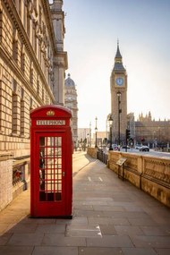 Fotográfia A classic, red telephone booth in, SHansche