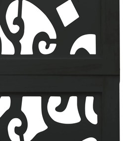 3 paneles fekete tömör császárfa térelválasztó
