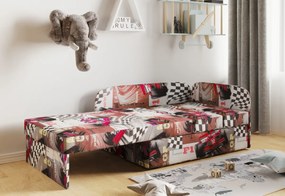 MILO kinyitható gyerek kanapé, 107x64x78, pilka/casablanka 16, balos