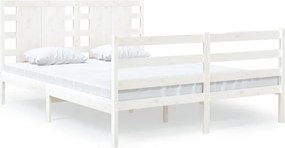 vidaXL fehér tömör fenyőfa ágy matrac nélkül 120 x 190 cm