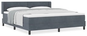 vidaXL Boxspring Ágy Matraccal Sötétszürke 180x200 cm Bársony