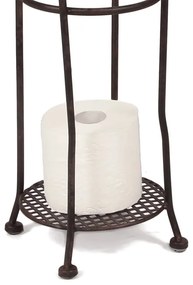 Vintage fém álló WC papír tartó 70 cm barna