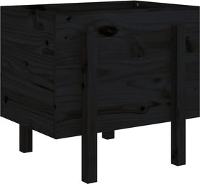 vidaXL fekete tömör fenyő kerti növénytartó 62 x 50 x 57 cm