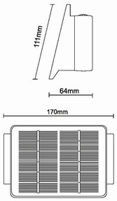 LED Napelemes fali lámpa 4xLED/1,5W/3,7V 1500 mAh IP54 fekete