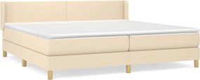 vidaXL krémszínű szövet rugós ágy matraccal 200 x 200 cm
