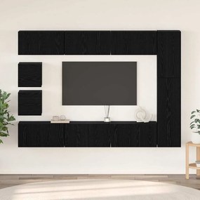 TV szekrény garnitúra 10 pcs Musta tammi Faanyag