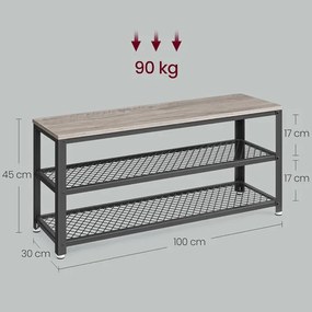 Cipőszekrény, mdf, szürke, ABO-E1078 Grey