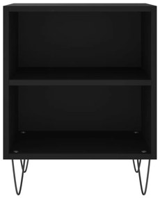 2 db fekete szerelt fa éjjeliszekrény 40x30x50 cm