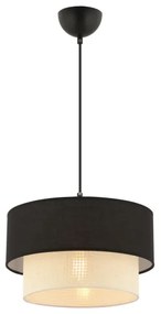 Zsinóros csillár ECHO 1xE27/60W/230V fekete/krémszínű