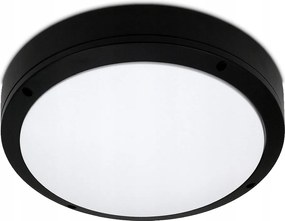 Plafon Led mennyezeti lámpa 2XE27 fekete falra szerelhető lámpatest kerek panel IP54