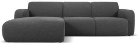 Sötétszürke buklé sarokkanapé (bal oldali) Molino – Micadoni Home