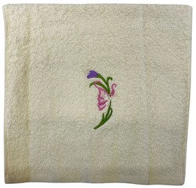 Ajándékcsomag 3 db 70x140 cm-es fürdőlepedőből és 50x100 cm-es, valamint 30x50 cm-es törölközőkből,tejszínes  színben, TiaHome