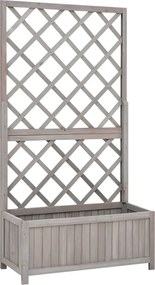 vidaXL szürke tömör fenyőfa rácsos kerti ültetőláda 70 x 30 x 135 cm