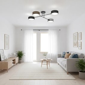 Felületre szerelhető csillár MAGA 4xE14/10W/230V fekete/barna/szürke