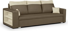 PAVEL Háromszemélyes kinyitható kanapé Világosbarna/krém