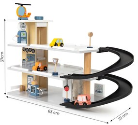 Nagy fa garázs lifttel autók helikopter autómosó