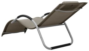 2 db tópszínű-szürke textilén napozóágy