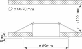 Eko-Light DOWNLIGHT EKZ299 Beépíthető spotlámpa 1x50W/GU10 IP44